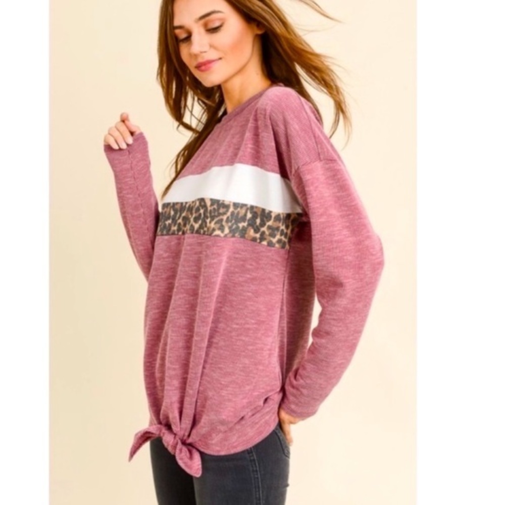 Mauve Ribbed Knit Top